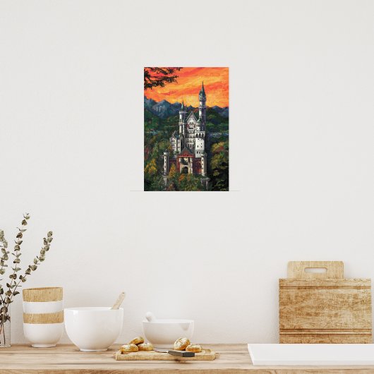 Castle Schloss Neuschwanstein Poster (Keuken)