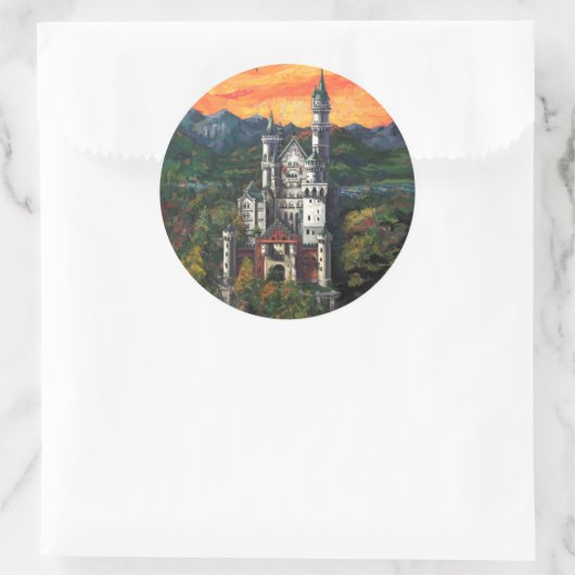 Castle Schloss Neuschwanstein Ronde Sticker (Tas)