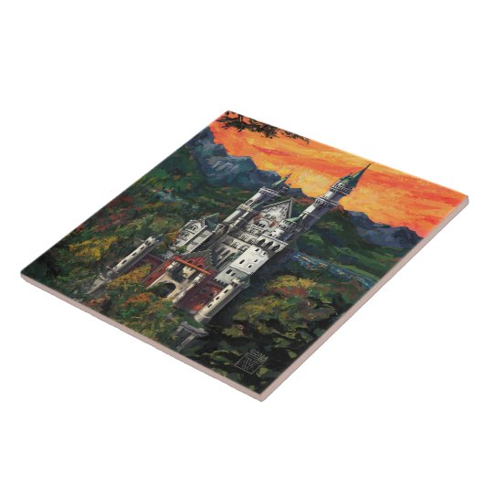 Castle Schloss Neuschwanstein Tegeltje (Zijkant)