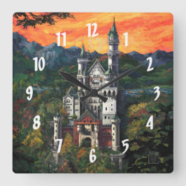 Castle Schloss Neuschwanstein Vierkante Klok