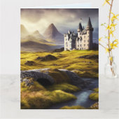 CASTLE SCOTLAND ENGLAND ART BIRTHDAY CARDS KAART (Gele Bloem)