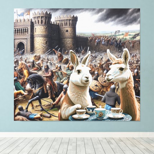 Castle Siege Tea Party Canvas Afdruk (Insitu (Houten vloer))