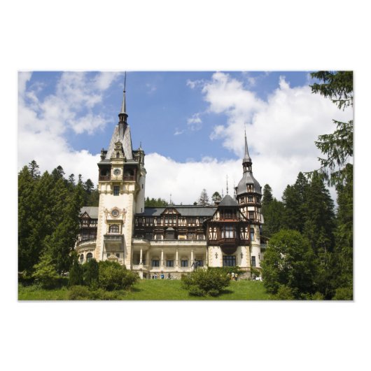 Castle, Sinaia, Roemenië, 18e eeuw voor pelzen, Foto Afdruk (Voorkant)