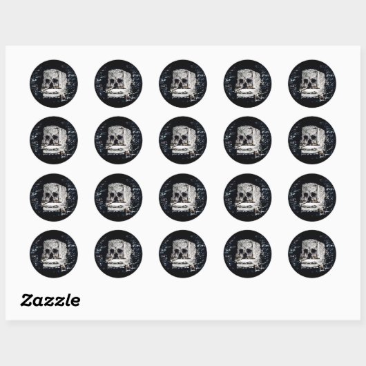 Castle Skull Ronde Sticker (Vel)