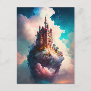 Castle Sky Clouds Fantasy Art Briefkaart