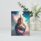 Castle Sky Clouds Fantasy Art Briefkaart (Staand voorkant)