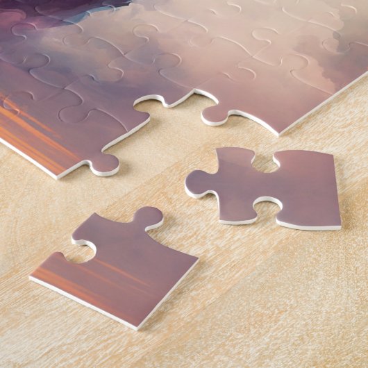 Castle Sky Clouds Fantasy Art Jigzaag Puzzle Legpuzzel (Zijkant)