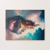 Castle Sky Clouds Fantasy Art Jigzaag Puzzle Legpuzzel (Horizontaal)