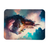 Castle Sky Clouds Fantasy Art Magnet Magneet (Horizontaal)