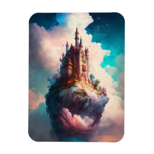 Castle Sky Clouds Fantasy Art Magnet Magneet