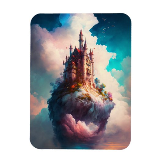 Castle Sky Clouds Fantasy Art Magnet Magneet (Verticaal)