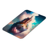 Castle Sky Clouds Fantasy Art Magnet Magneet (Linkerzijde)