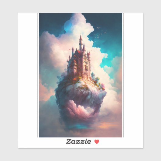 Castle Sky Clouds Fantasy Art Sticker (Vel)