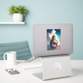Castle Sky Clouds Fantasy Art Sticker (Laptop op bureau)