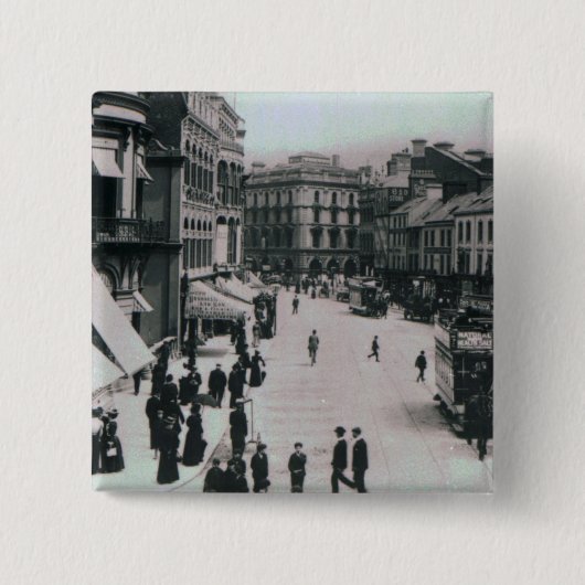 Castle Square, Belfast, c.1902 Vierkante Button 5,1 Cm (Voorkant)