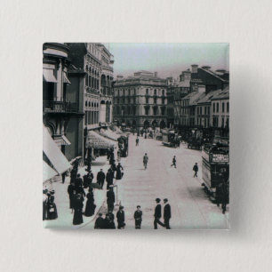 Castle Square, Belfast, c.1902 Vierkante Button 5,1 Cm