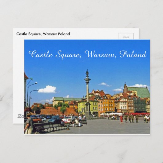 Castle Square, Warschau, Polen Briefkaart (Voorkant / Achterkant)