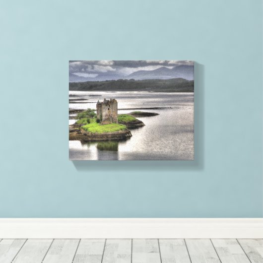 Castle Stalker Appin Argyll Scotland Canvas Afdruk (Insitu (Houten vloer))