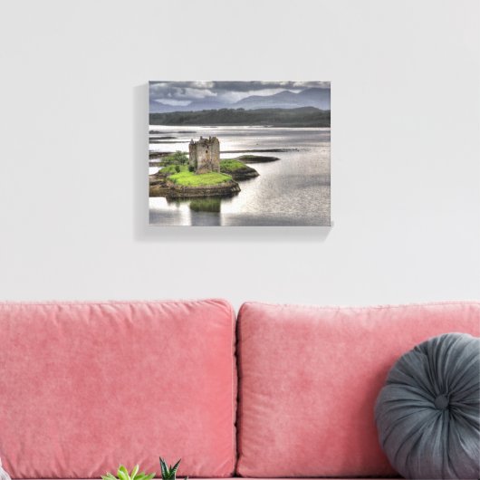 Castle Stalker Appin Argyll Scotland Canvas Afdruk (Insitu (Woonkamer))