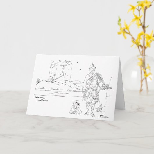 Castle Stalker, Argyll Scotland Kaart (Gele Bloem)