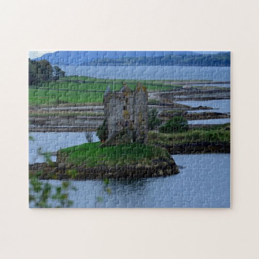 Castle Stalker in Schotland Legpuzzel (Horizontaal)
