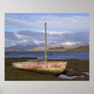 Castle Stalker met een vissersboot in het Poster
