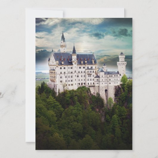 Castle Theme Wedding Invitation Kaart (Achterkant)