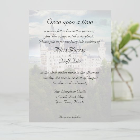Castle Theme Wedding Invitation Kaart (Staand voorkant)