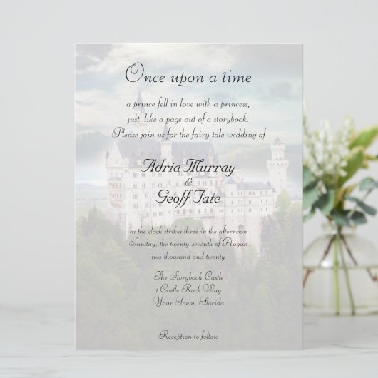 Castle Theme Wedding Invitation Kaart (Staand voorkant)