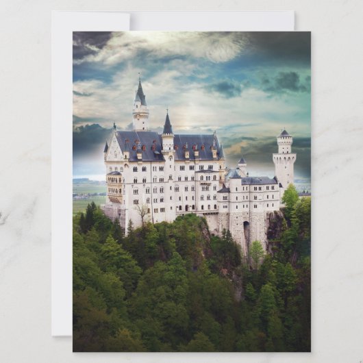 Castle Theme Wedding Invitation Kaart (Achterkant)