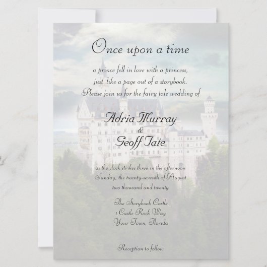 Castle Theme Wedding Invitation Kaart (Voorkant)