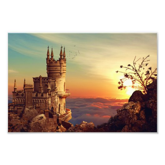 Castle Towers in de Sky Foto Afdruk (Voorkant)