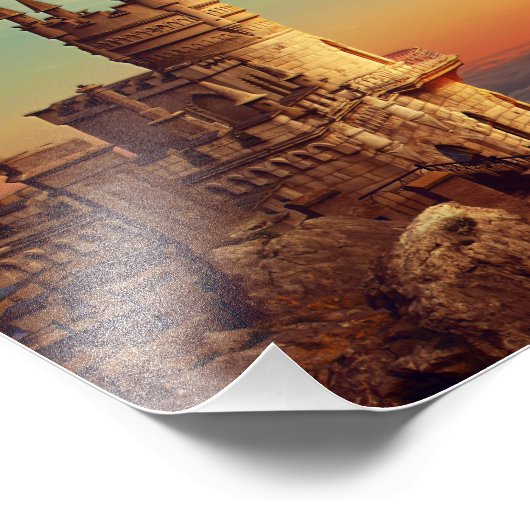 Castle Towers in de Sky Foto Afdruk (Hoek)