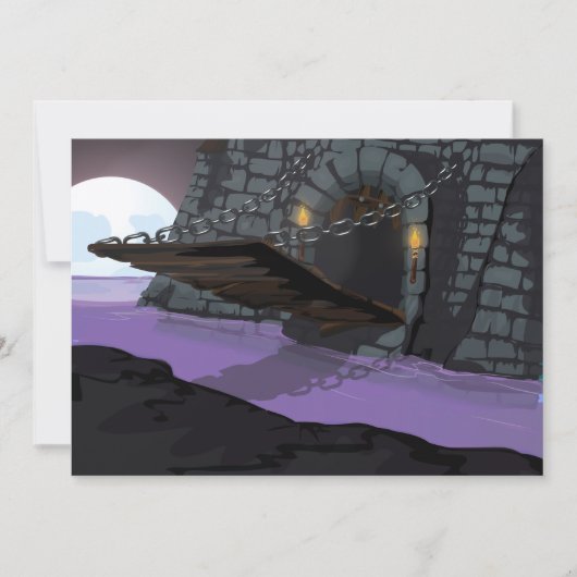 Castle-trekbrug en Moat Kaart (Voorkant)