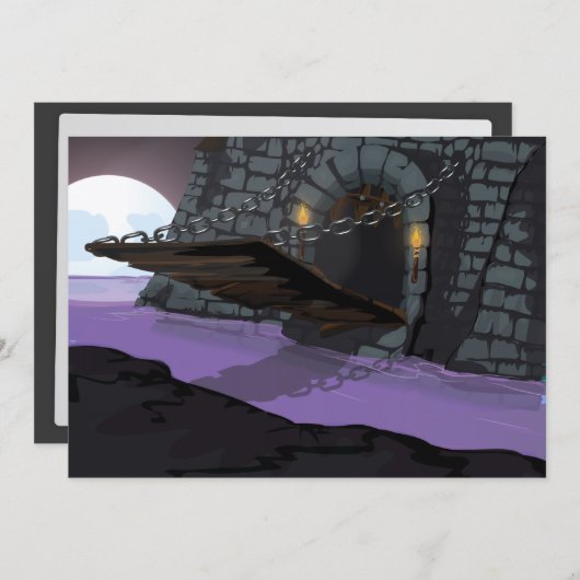 Castle-trekbrug en Moat Kaart (Voorkant / Achterkant)