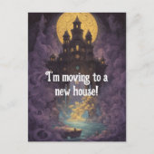 Castle Under a Yellow Moon New Address Briefkaart (Voorkant)