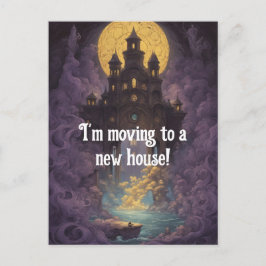 Castle Under a Yellow Moon New Address Briefkaart