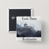 Castle Vaduz Liechtenstein Vierkante Button 5,1 Cm (Voorkant /achterkant)
