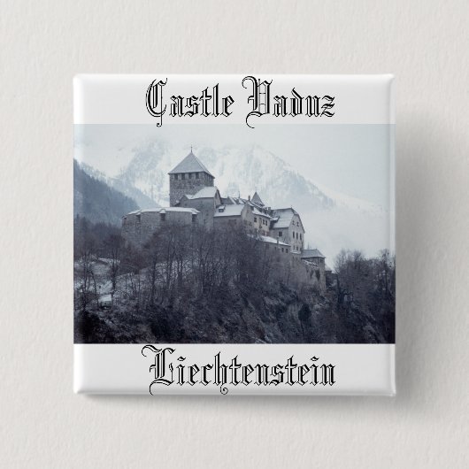 Castle Vaduz Liechtenstein Vierkante Button 5,1 Cm (Voorkant)
