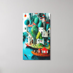 Castle van het Zee Canvas Afdruk