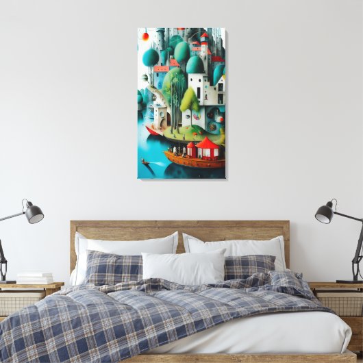 Castle van het Zee Canvas Afdruk (Insitu (Slaapkamer))