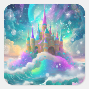Castle Vierkante Sticker