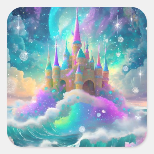 Castle Vierkante Sticker (Voorkant)