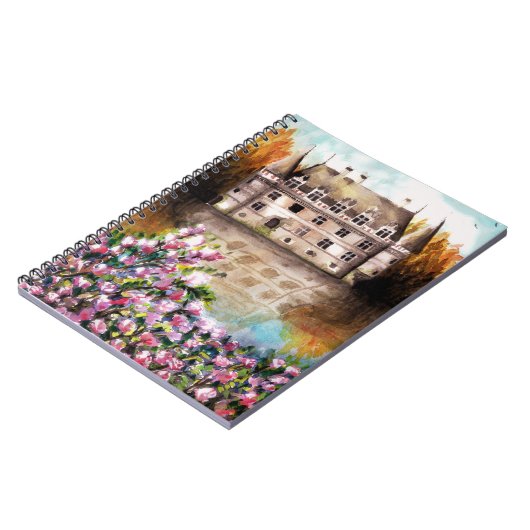 Castle watercolor notebook notitieboek (Linkerzijde)