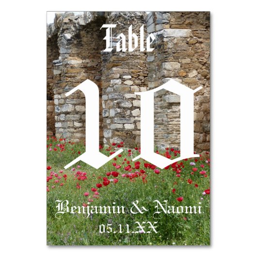 Castle Wedding Table Number-kaarten Kaart (Voorkant)