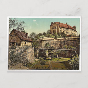 Castle, (westzijde), Nuremberg, Beieren, Duitsland Briefkaart