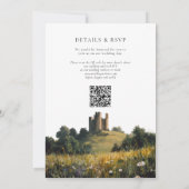 Castle Wildflowers Floral QR Code Wedding Kaart (Achterkant)