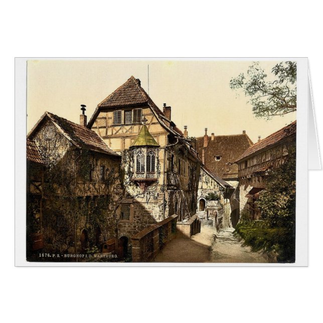 Castle yard, Wartburg, Thüringen, Duitsland, zeldz (Voorkant Horizontaal)