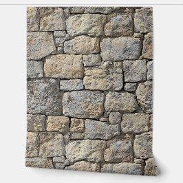 Castlecore Beige stenen muur Behang