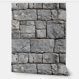 Castlecore grijze stenen muur behang